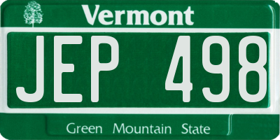VT license plate JEP498