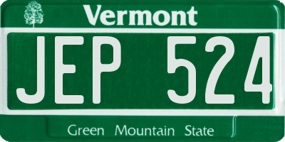 VT license plate JEP524