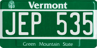 VT license plate JEP535