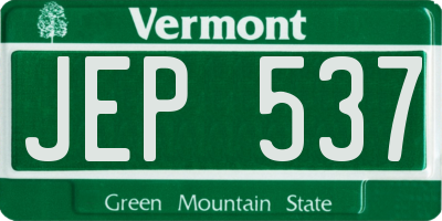 VT license plate JEP537