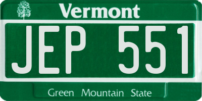 VT license plate JEP551