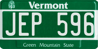 VT license plate JEP596