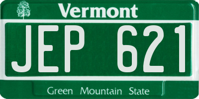 VT license plate JEP621