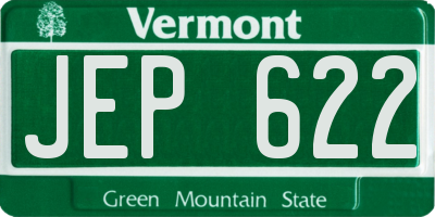 VT license plate JEP622