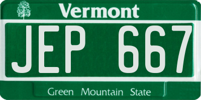 VT license plate JEP667