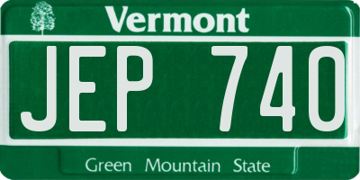 VT license plate JEP740
