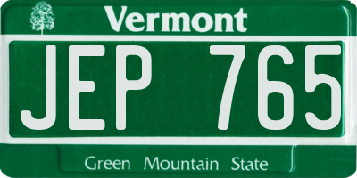 VT license plate JEP765
