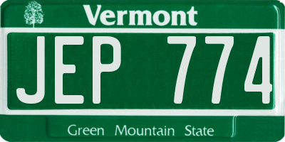 VT license plate JEP774