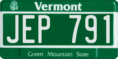 VT license plate JEP791
