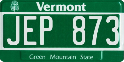 VT license plate JEP873