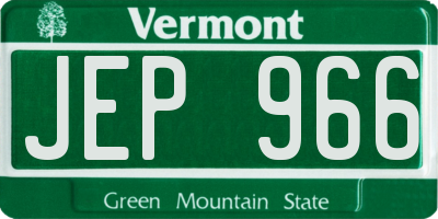 VT license plate JEP966