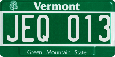 VT license plate JEQ013
