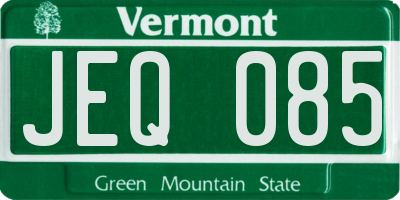 VT license plate JEQ085