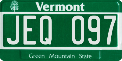 VT license plate JEQ097