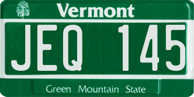 VT license plate JEQ145