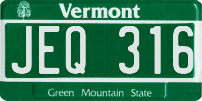 VT license plate JEQ316