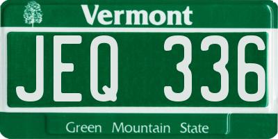 VT license plate JEQ336