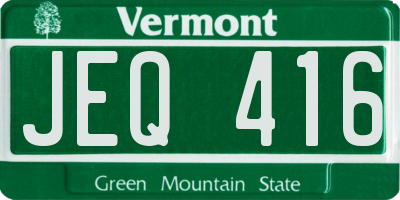 VT license plate JEQ416