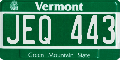 VT license plate JEQ443