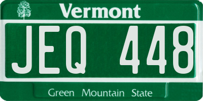 VT license plate JEQ448