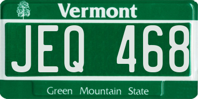 VT license plate JEQ468