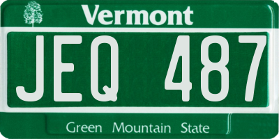 VT license plate JEQ487