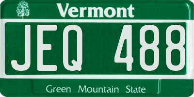 VT license plate JEQ488