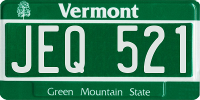 VT license plate JEQ521