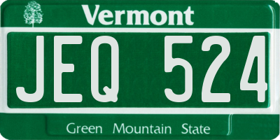 VT license plate JEQ524