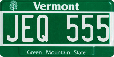 VT license plate JEQ555