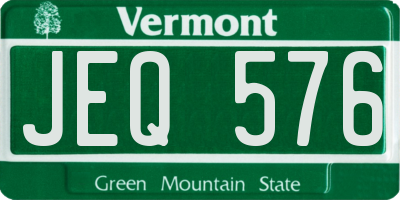 VT license plate JEQ576