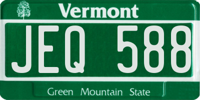 VT license plate JEQ588