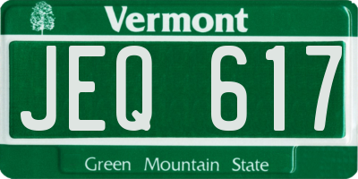 VT license plate JEQ617