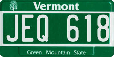 VT license plate JEQ618
