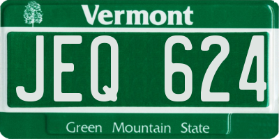 VT license plate JEQ624