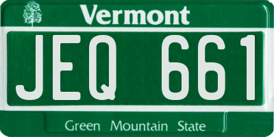 VT license plate JEQ661