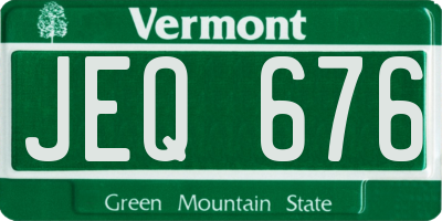 VT license plate JEQ676
