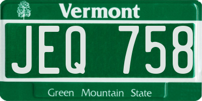 VT license plate JEQ758