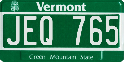 VT license plate JEQ765
