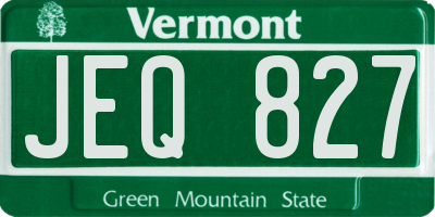 VT license plate JEQ827
