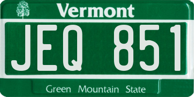 VT license plate JEQ851