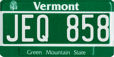 VT license plate JEQ858
