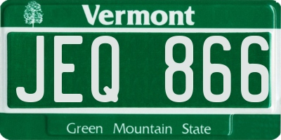 VT license plate JEQ866
