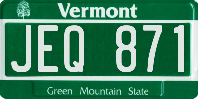 VT license plate JEQ871