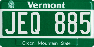 VT license plate JEQ885