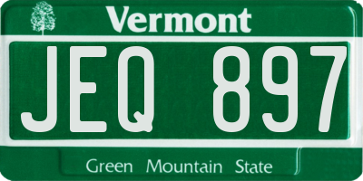 VT license plate JEQ897