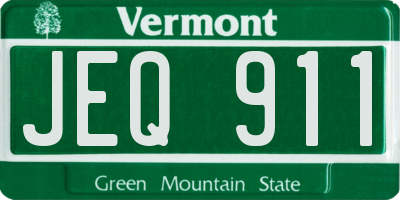 VT license plate JEQ911