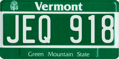 VT license plate JEQ918