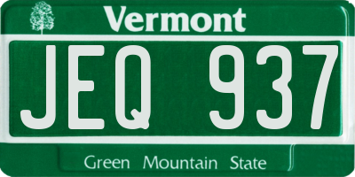 VT license plate JEQ937