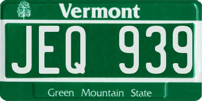 VT license plate JEQ939